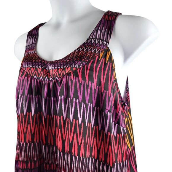 Fashion Bug X-Large Sleeveless Tunic Swing Top Multi Color Ikat Inspired Print - Picture 6 of 9